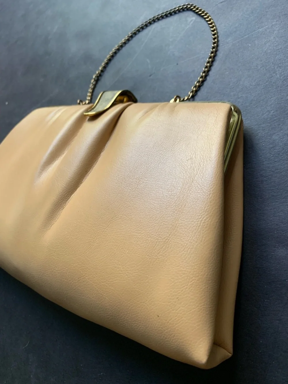 s l e e k :: Vintage Tan Convertible Evening Purse Clutch